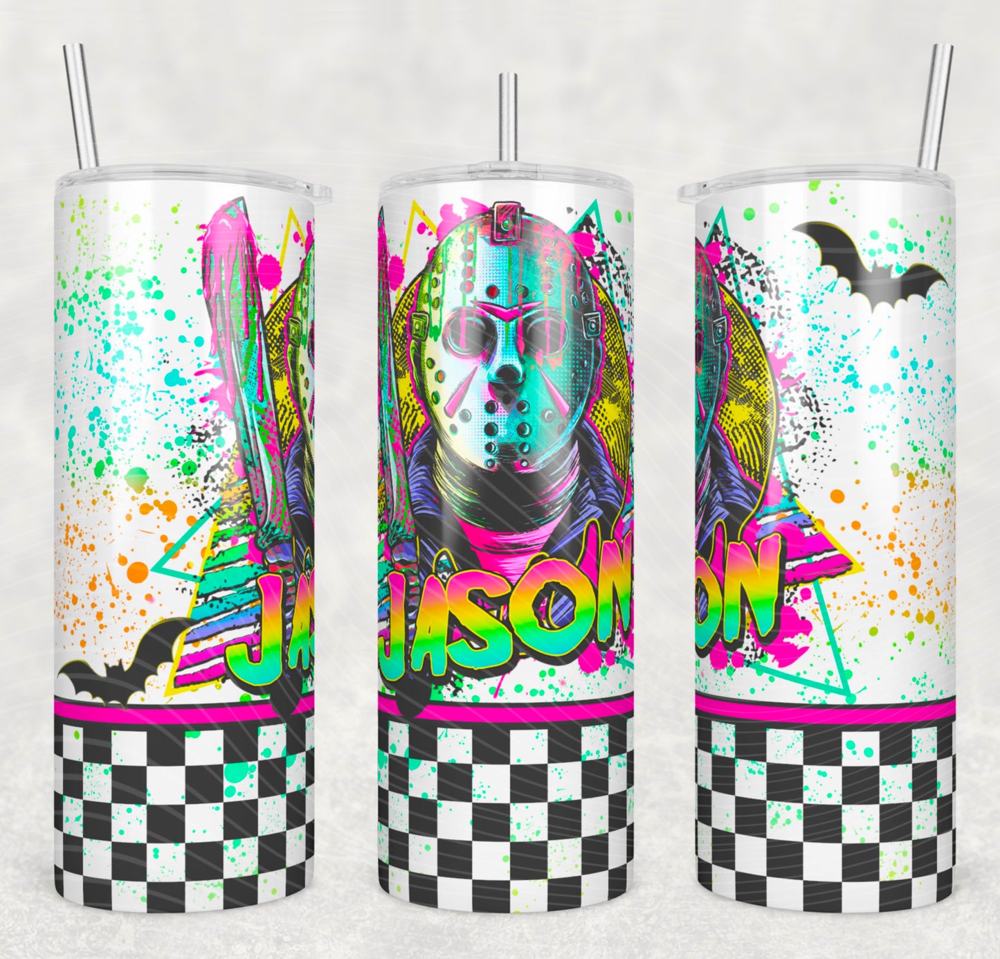 Jason_Horror 20oz Skinny Tumbler