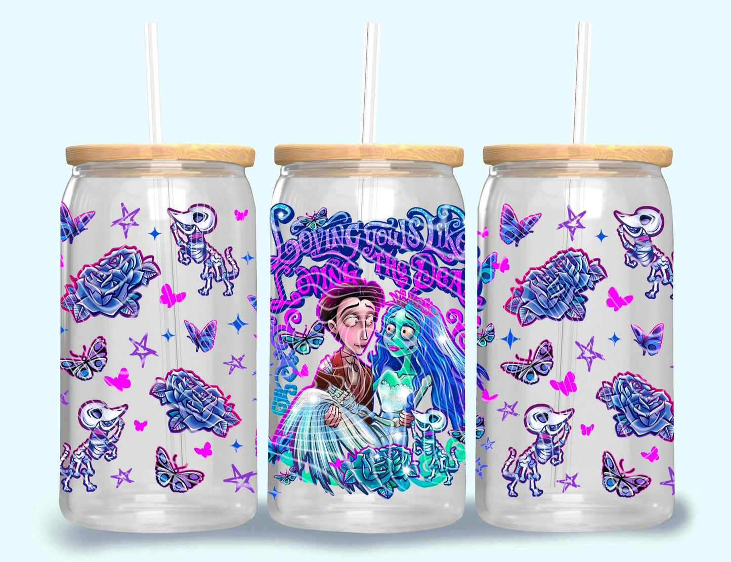 16oz. Glass Can Cup- Pick Your Design