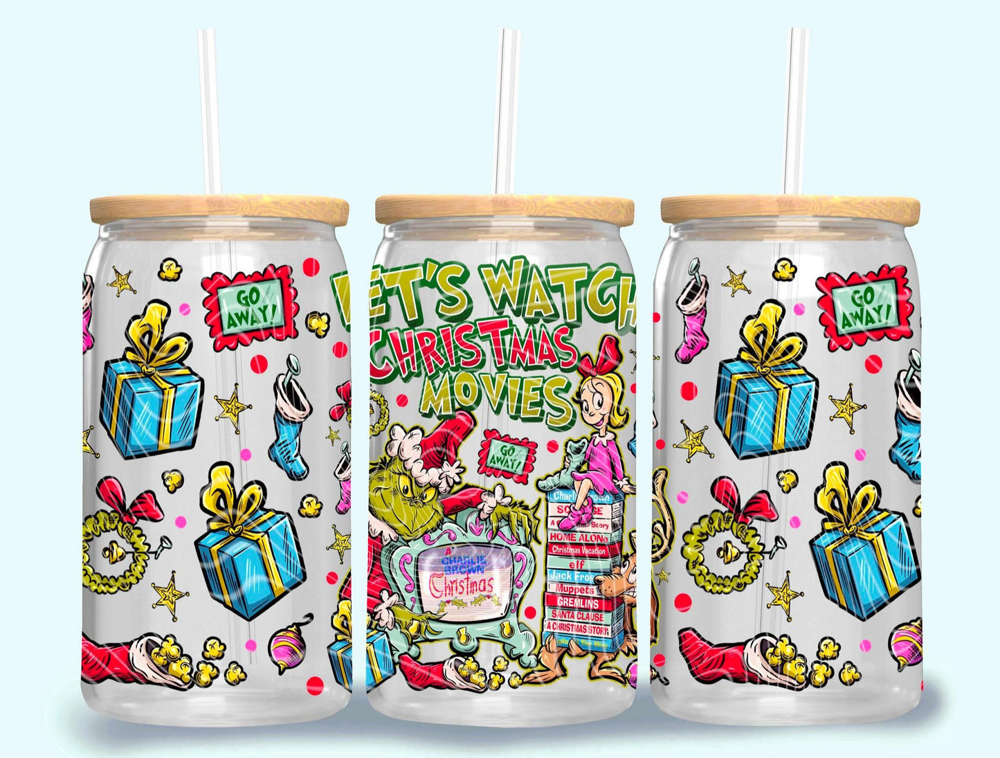 16oz. Glass Can Cup- Pick Your Design