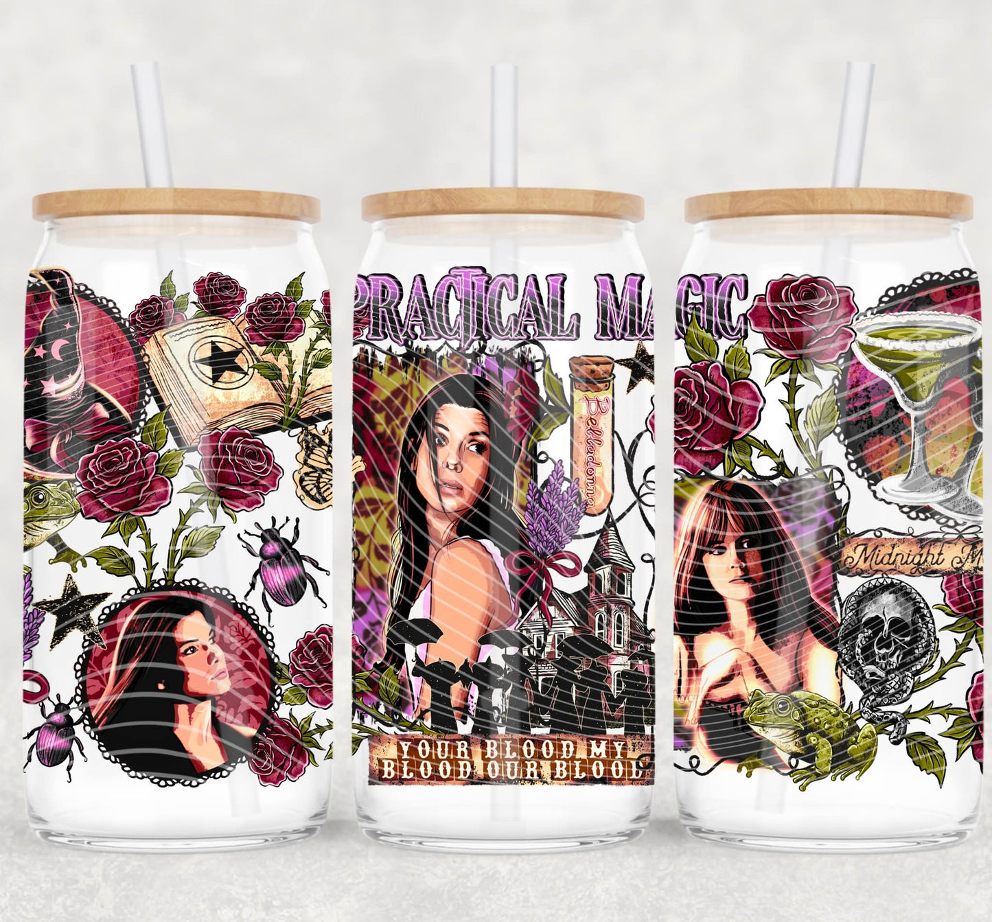 16oz. Glass Can Cup- Pick Your Design
