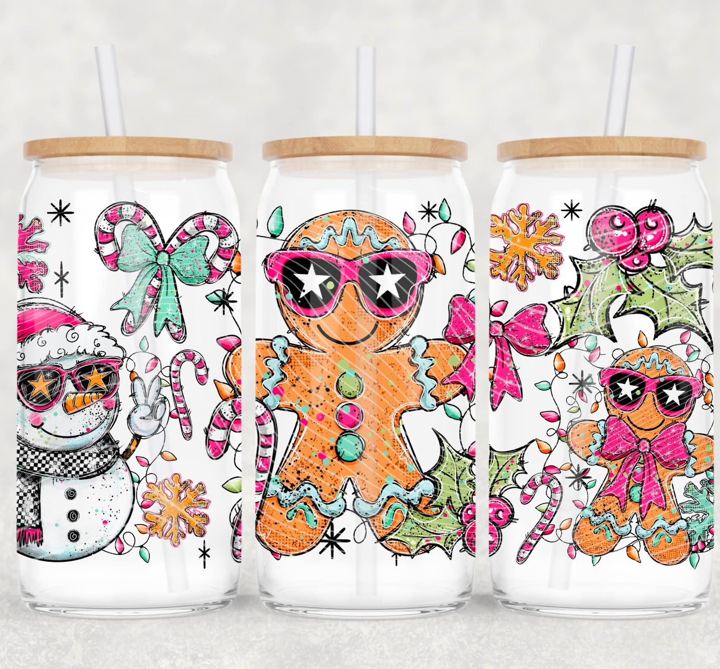 16oz. Glass Can Cup- Pick Your Design