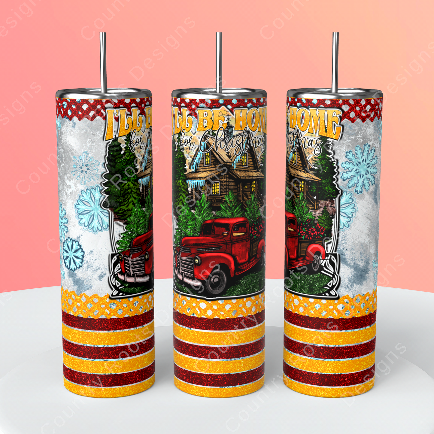 I'll Be Home For Christmas 20oz Skinny Tumbler