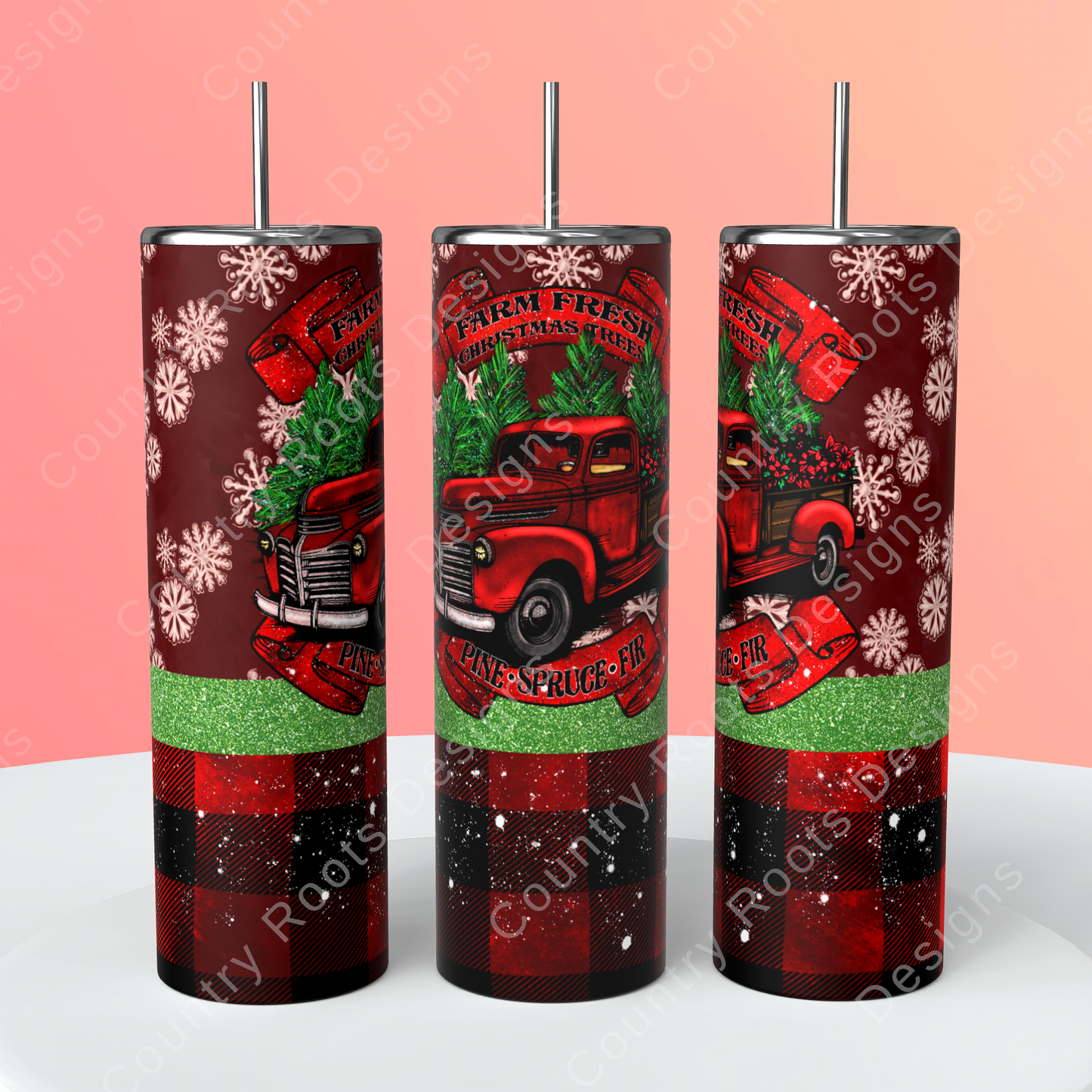 Farm Fresh Christmas Trees 20oz Skinny Tumbler