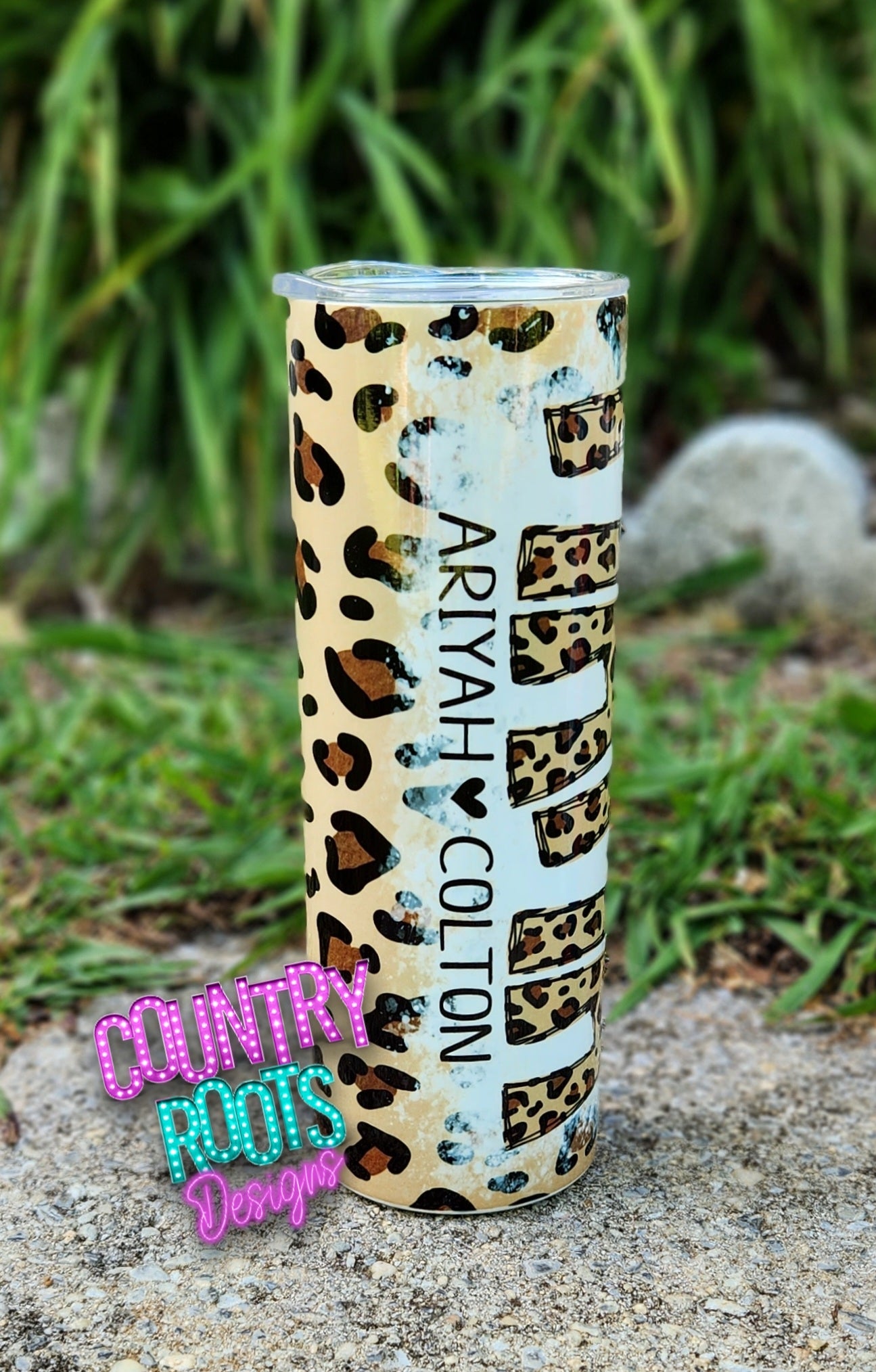 Personalized Leopard Mama, nana, grammy, etc.. 20oz Skinny Tumbler