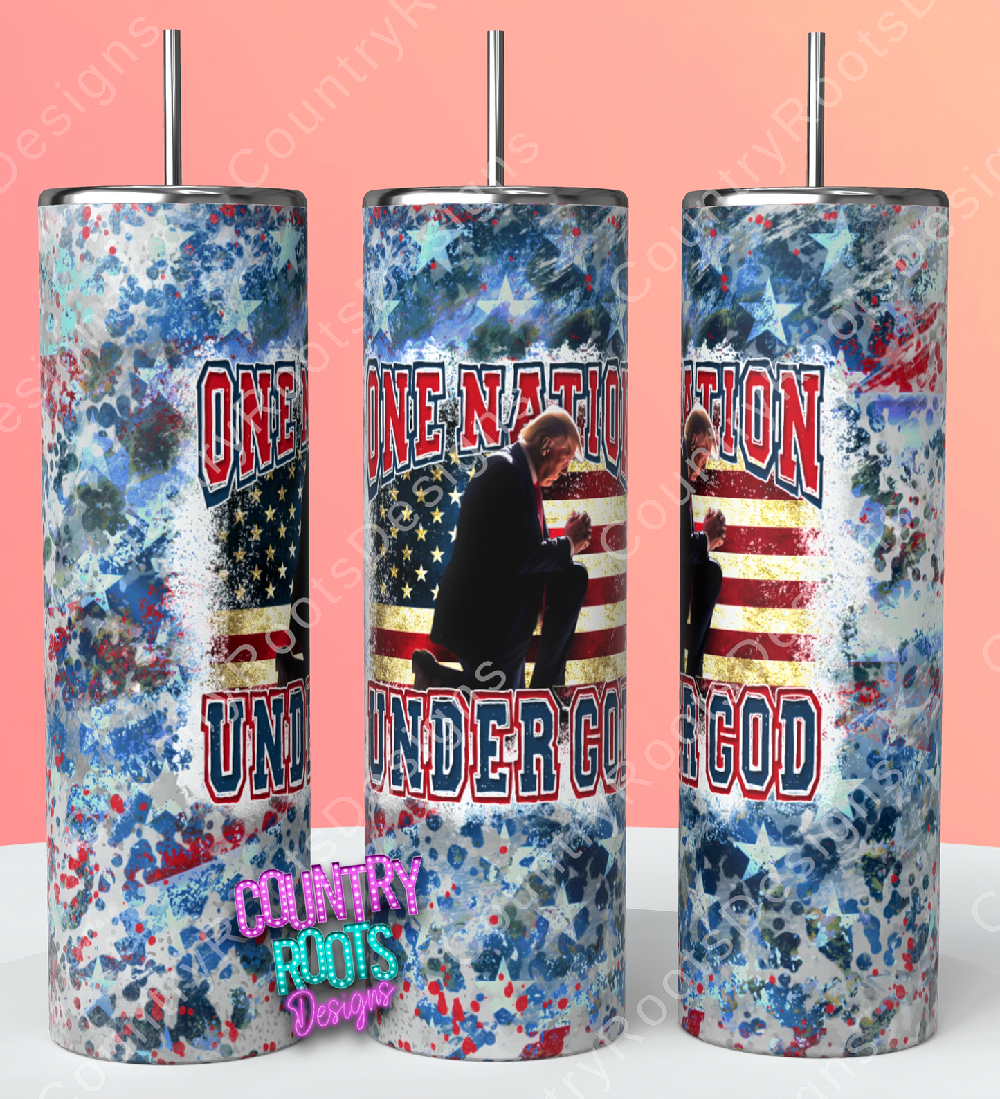 One Nation Under God 20oz Skinny Tumbler