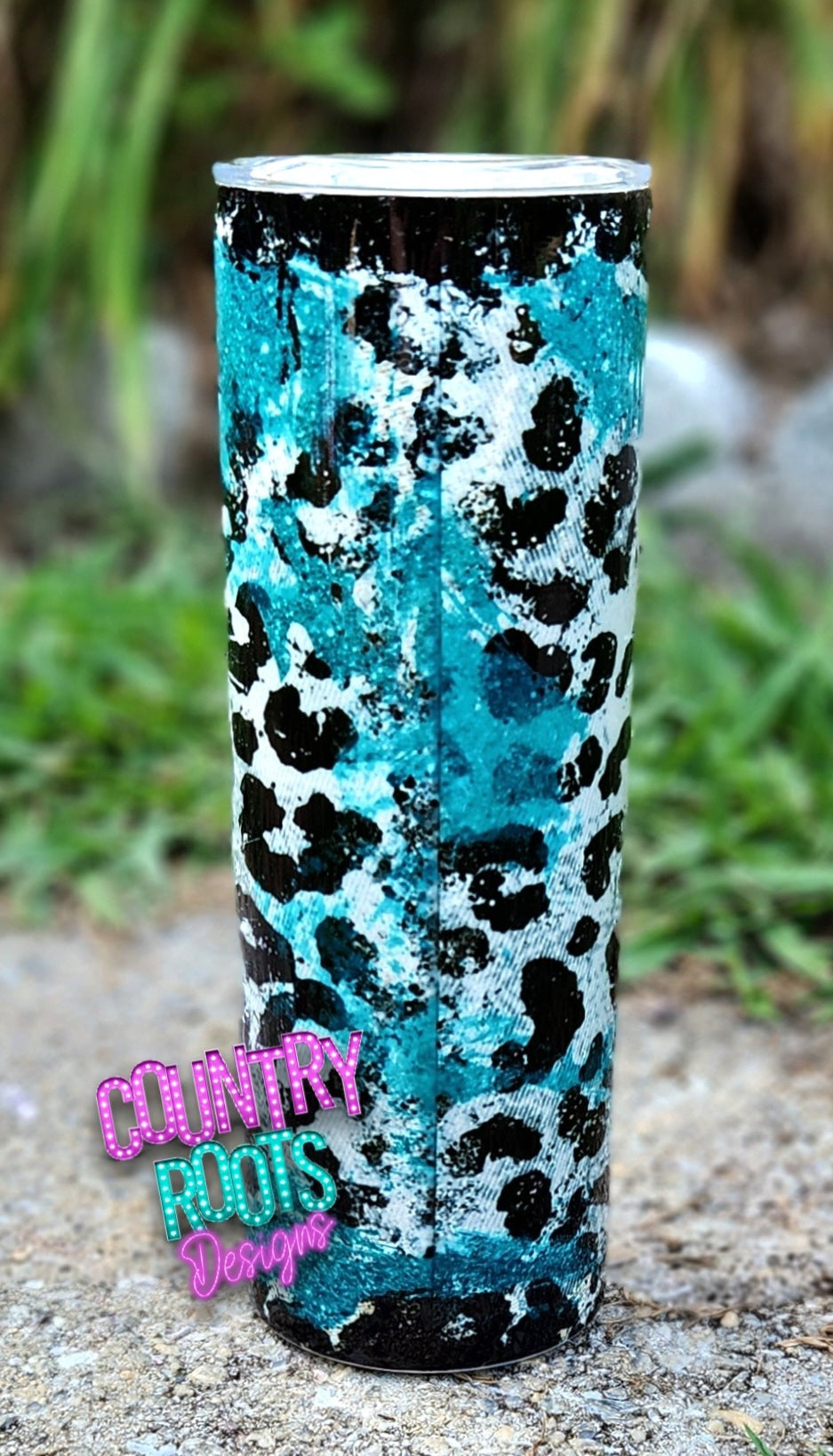 MW Turquoise Leopard 20oz Skinny Tumbler
