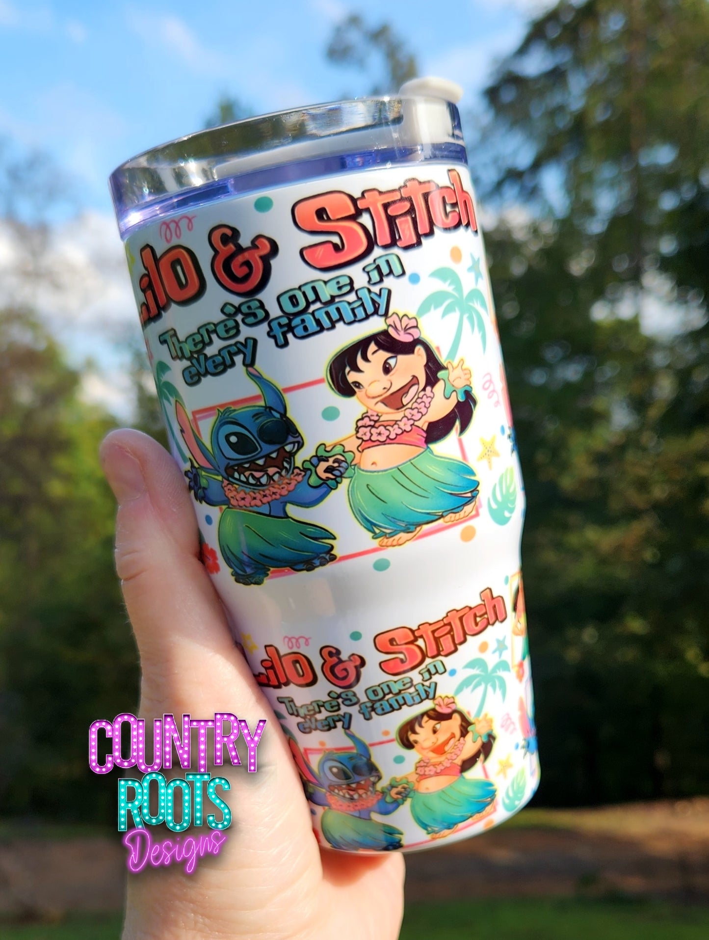 RTS There's One In Every Family_Stitch 12oz Grippy Tumbler