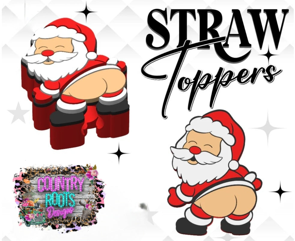 Booty Santa _ 3D Straw Topper