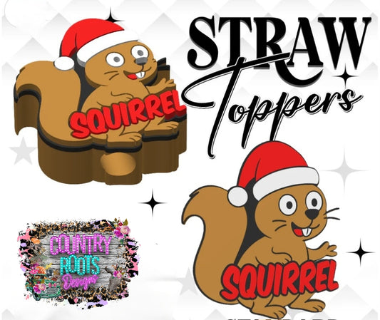 Squirrel 3D Straw Topper