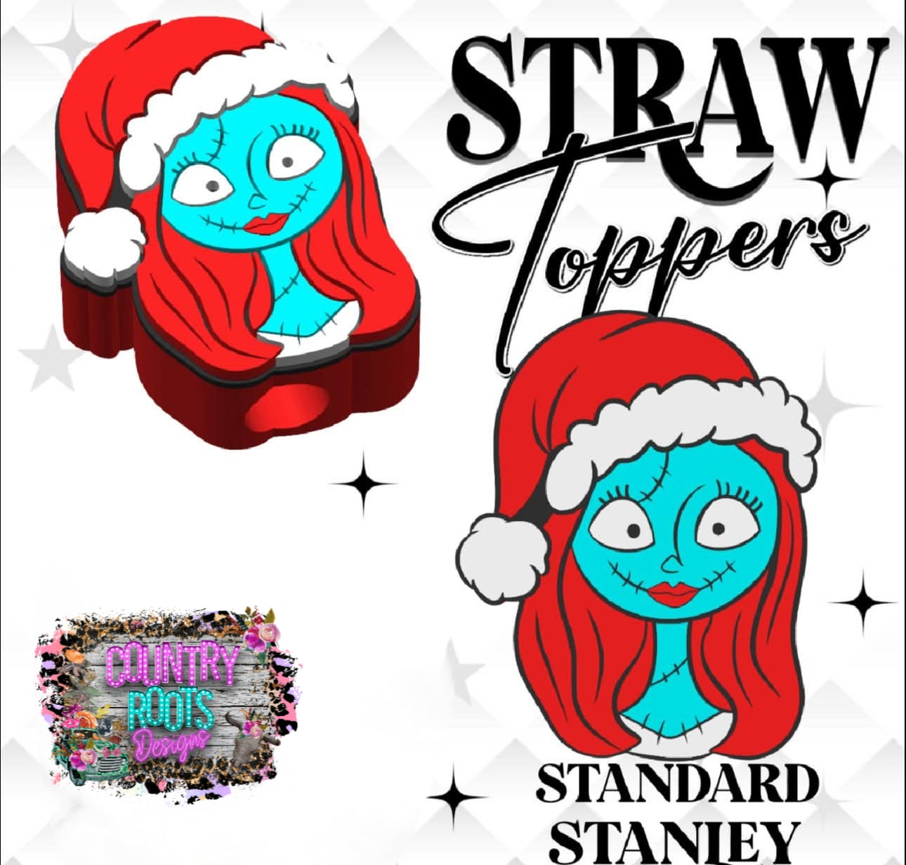 RTS Christmas Sally 3D Straw Topper