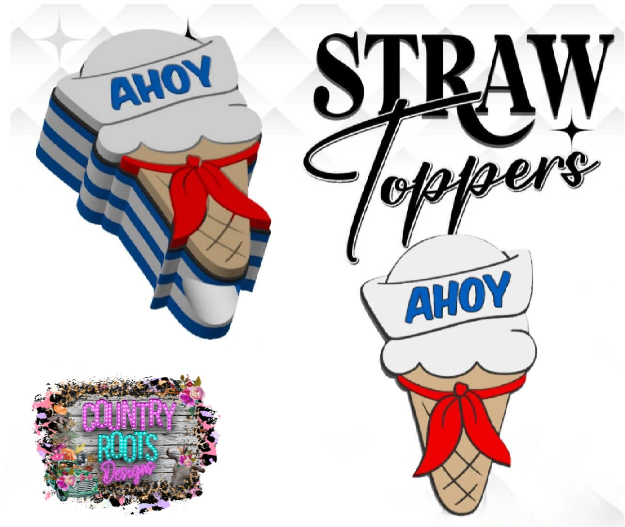 Ahoy 3D Straw Topper