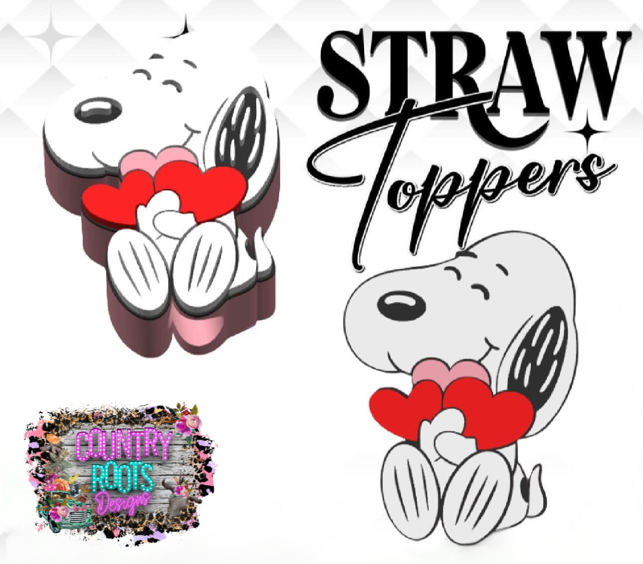 Snoop_ Heart 3D Straw Topper