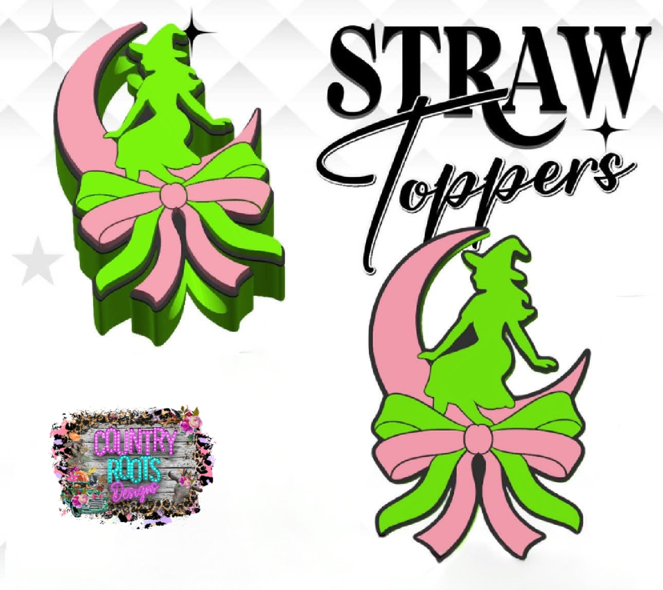 Witch Bow 3D Straw Topper