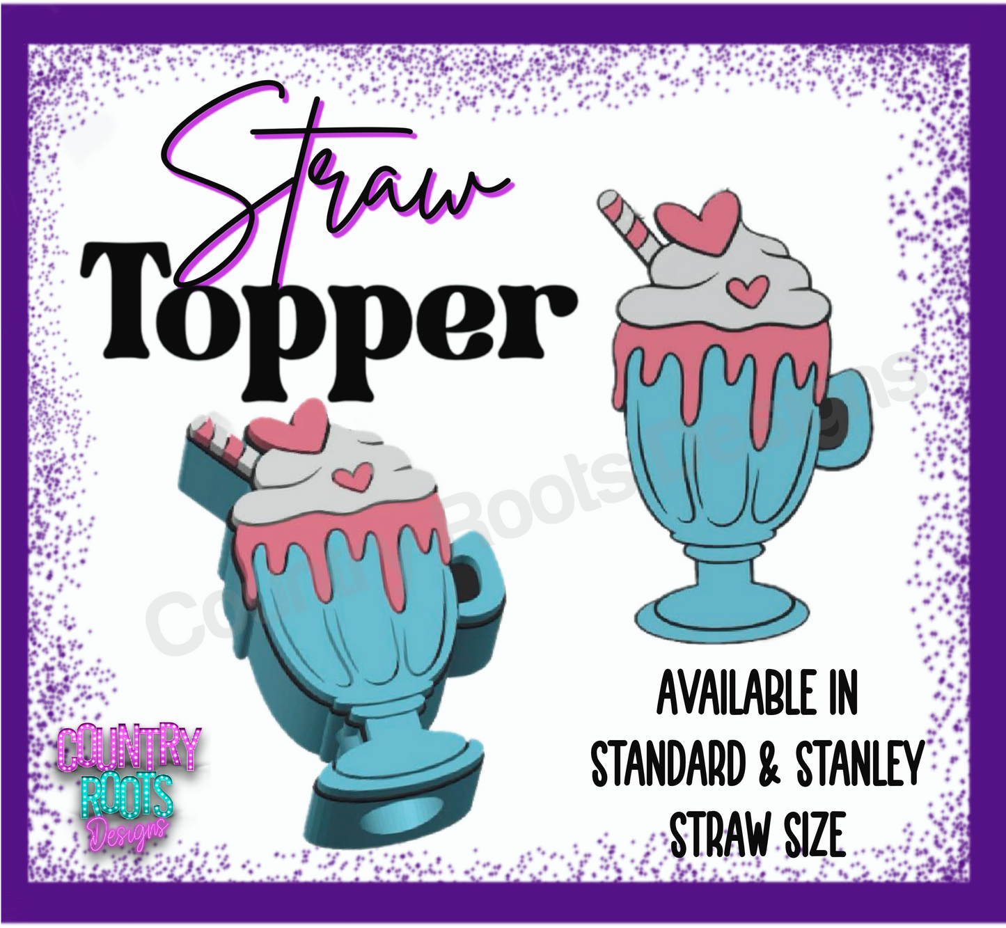 RTS Milkshake 3D Straw Topper