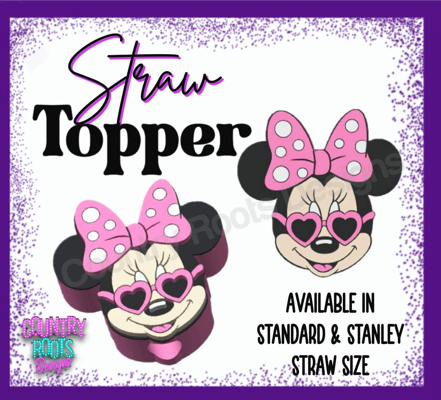 Girl Mouse_ 3D Straw Topper