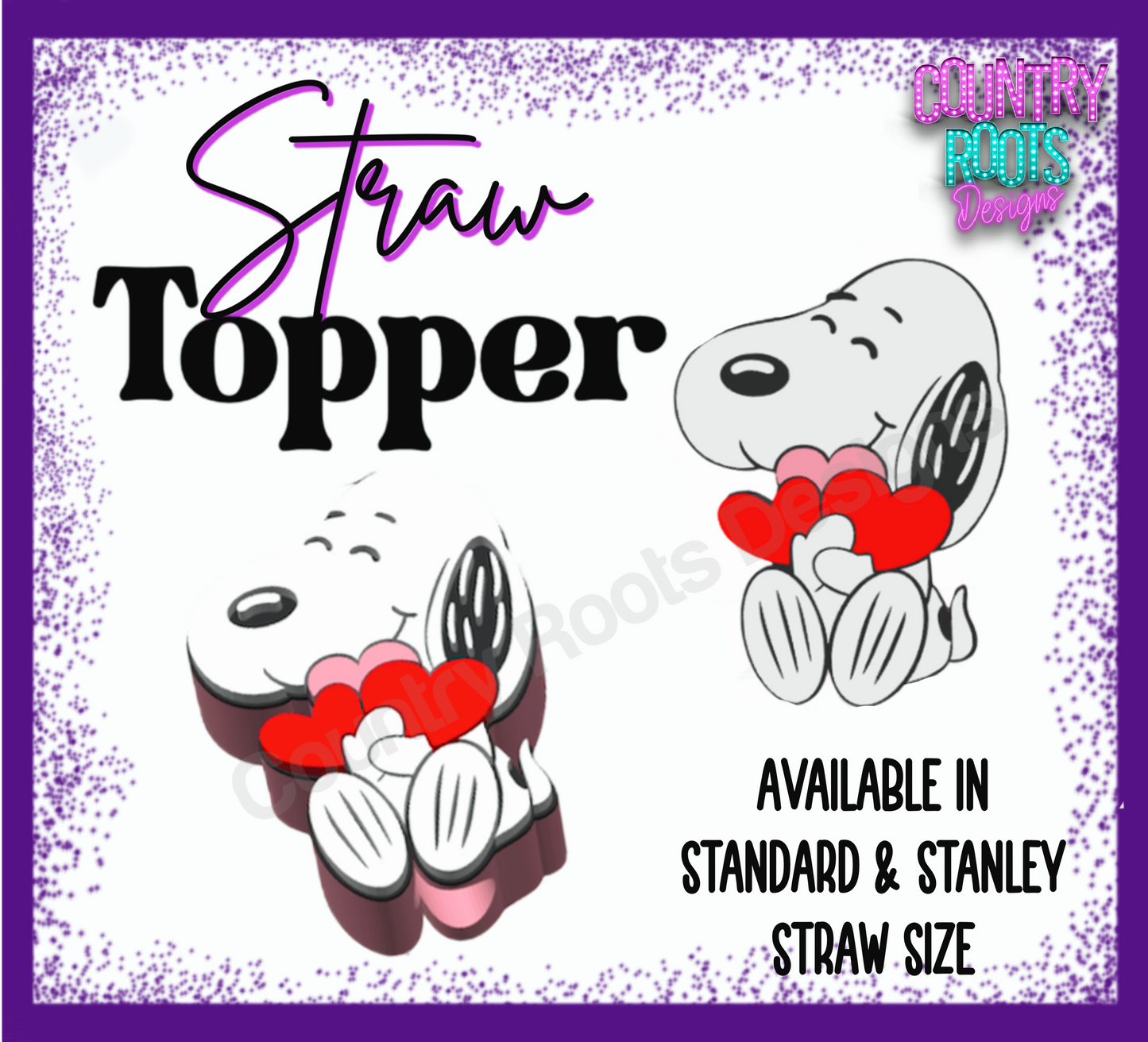 RTS Snoop_ Heart 3D Straw Topper