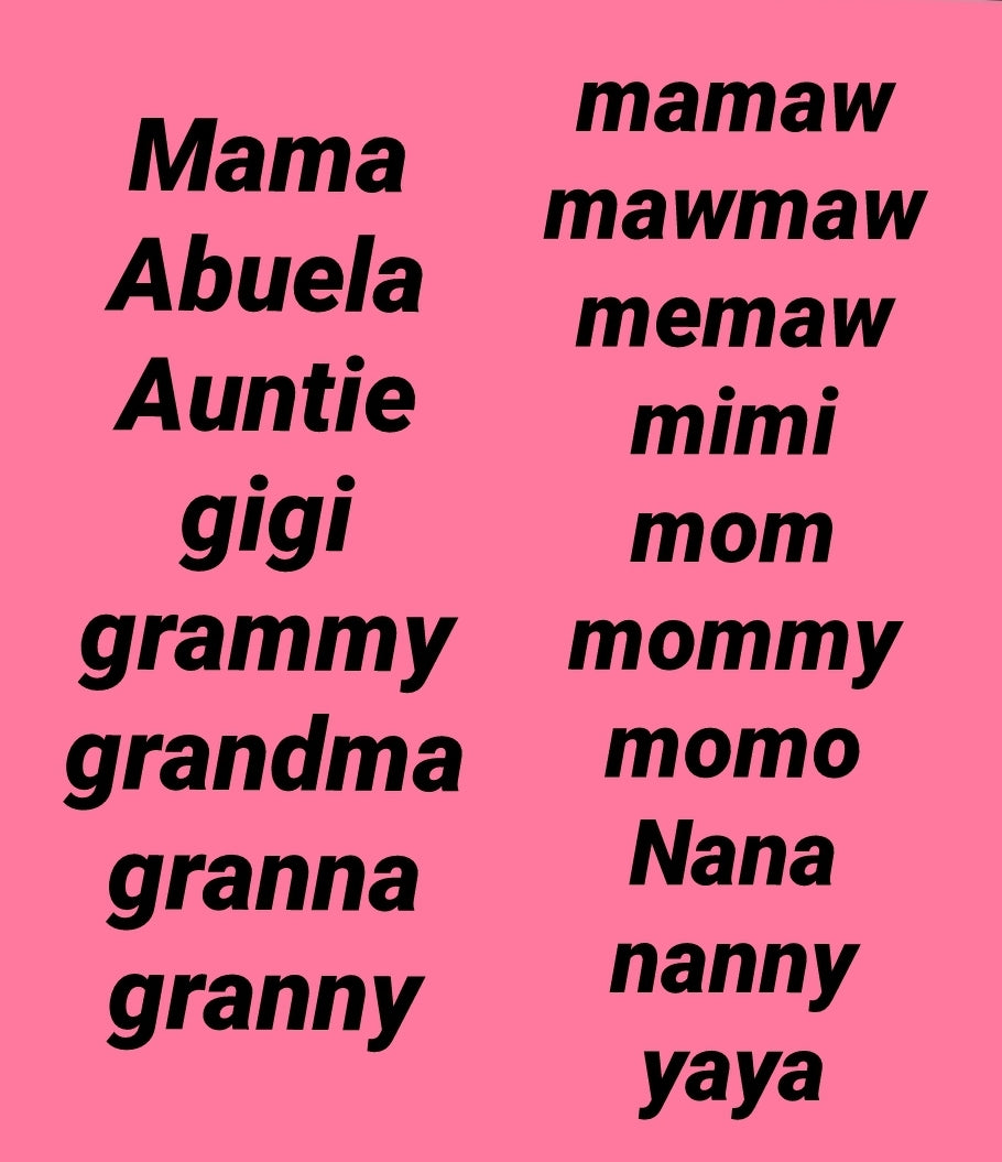 Personalized Mama, nana, grammy, etc.. 20oz Skinny Tumbler