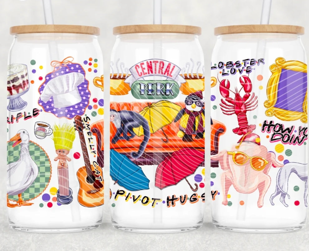 16oz. Glass Can Cup- Pick Your Design