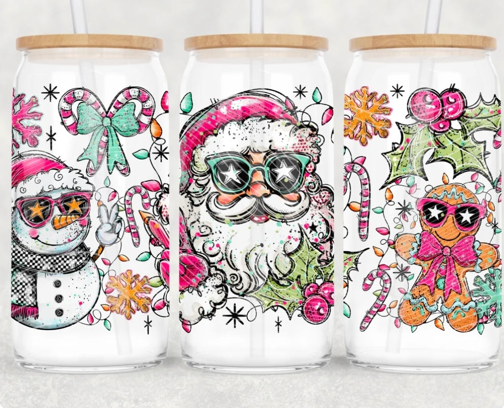 16oz. Glass Can Cup- Pick Your Design