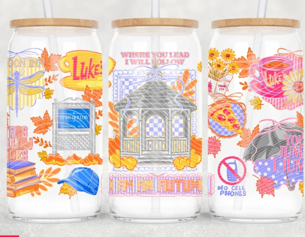 16oz. Glass Can Cup- Pick Your Design