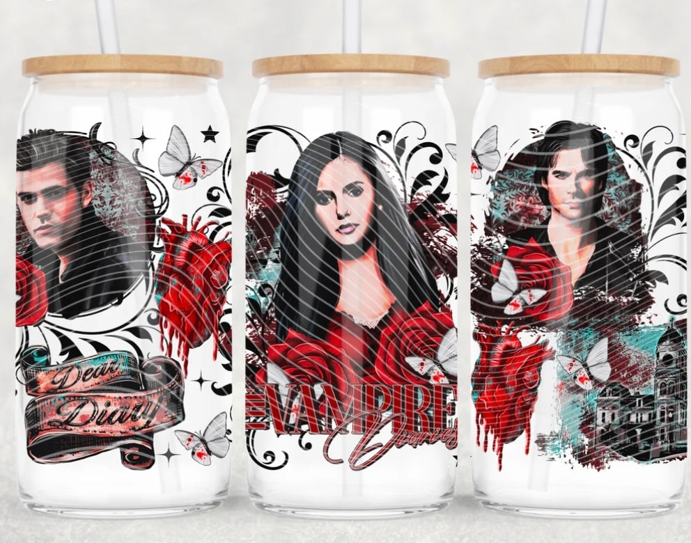 16oz. Glass Can Cup- Pick Your Design
