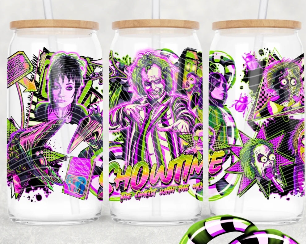 16oz. Glass Can Cup- Pick Your Design