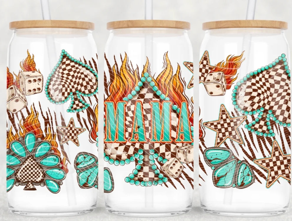 16oz. Glass Can Cup- Pick Your Design