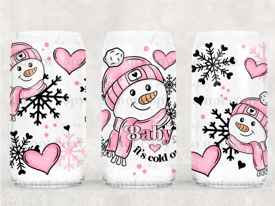 16oz. Glass Can Cup- Pick Your Design