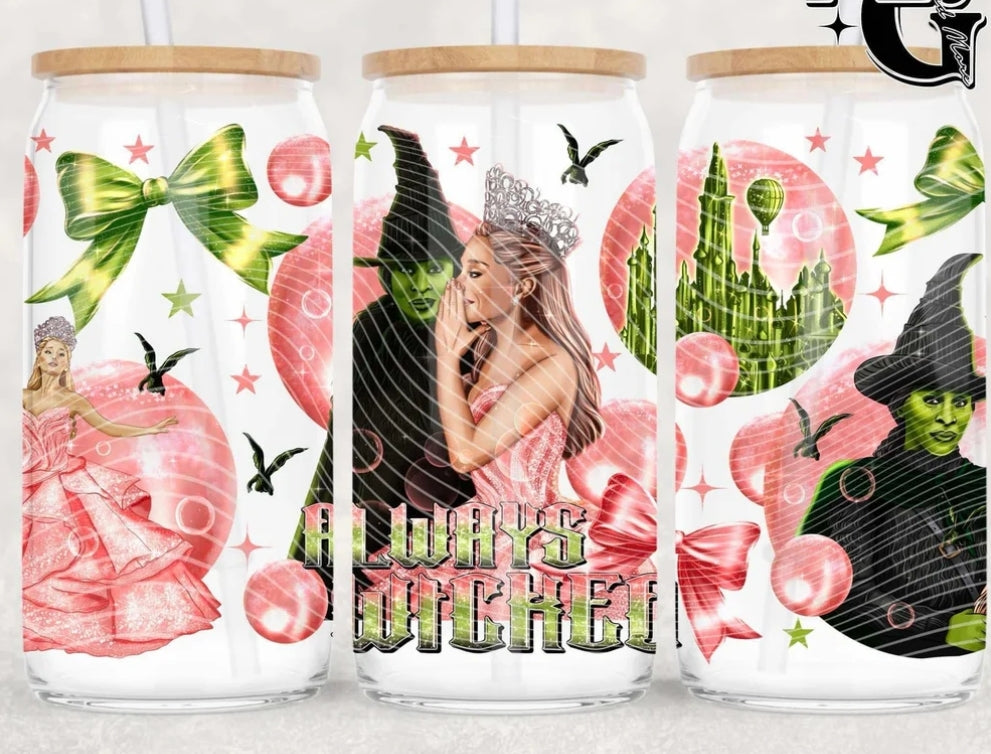 16oz. Glass Can Cup- Pick Your Design