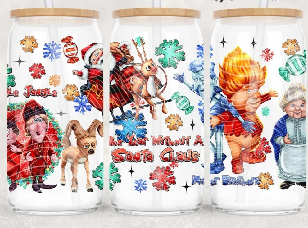 16oz. Glass Can Cup- Pick Your Design