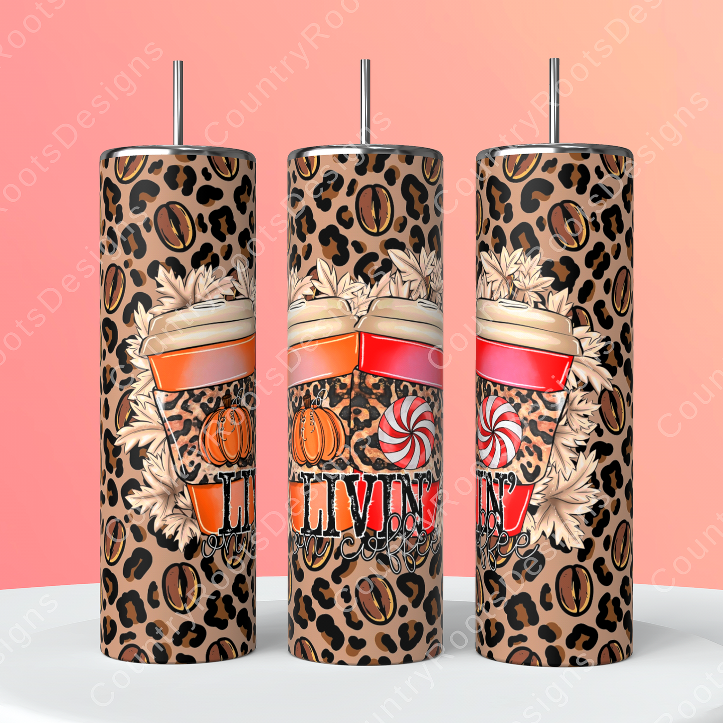 Livin' On Coffee 20oz Skinny Tumbler