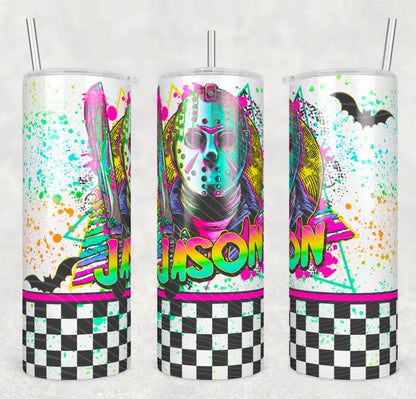 Jason_Horror 20oz Skinny Tumbler