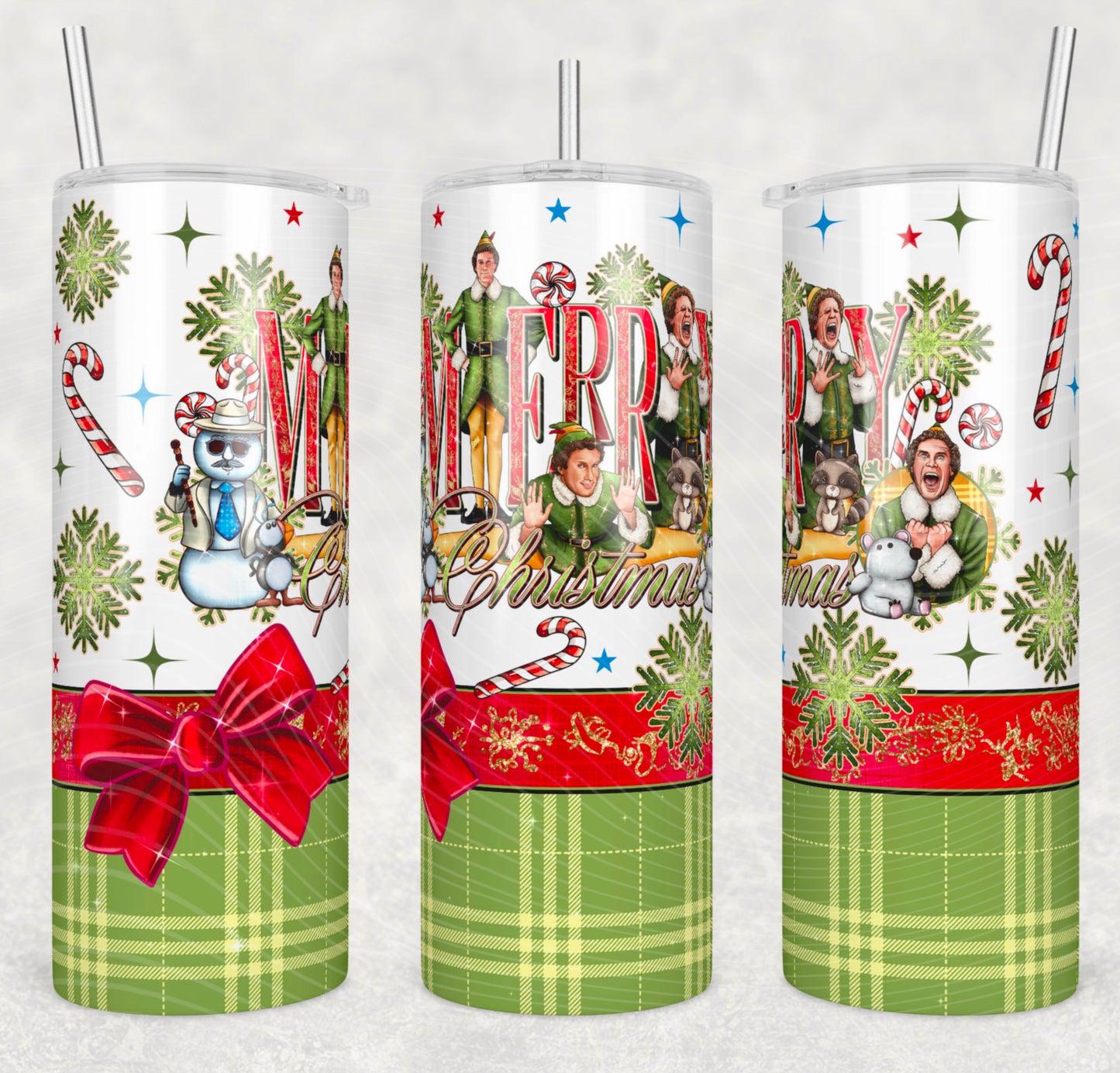 Merry Christmas Elf 20oz Skinny Tumbler
