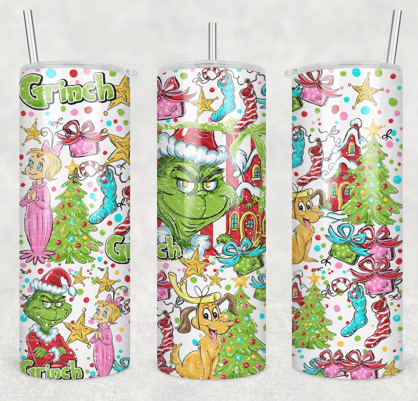 Christmas Grinch_ Selfie 20oz Skinny Tumbler