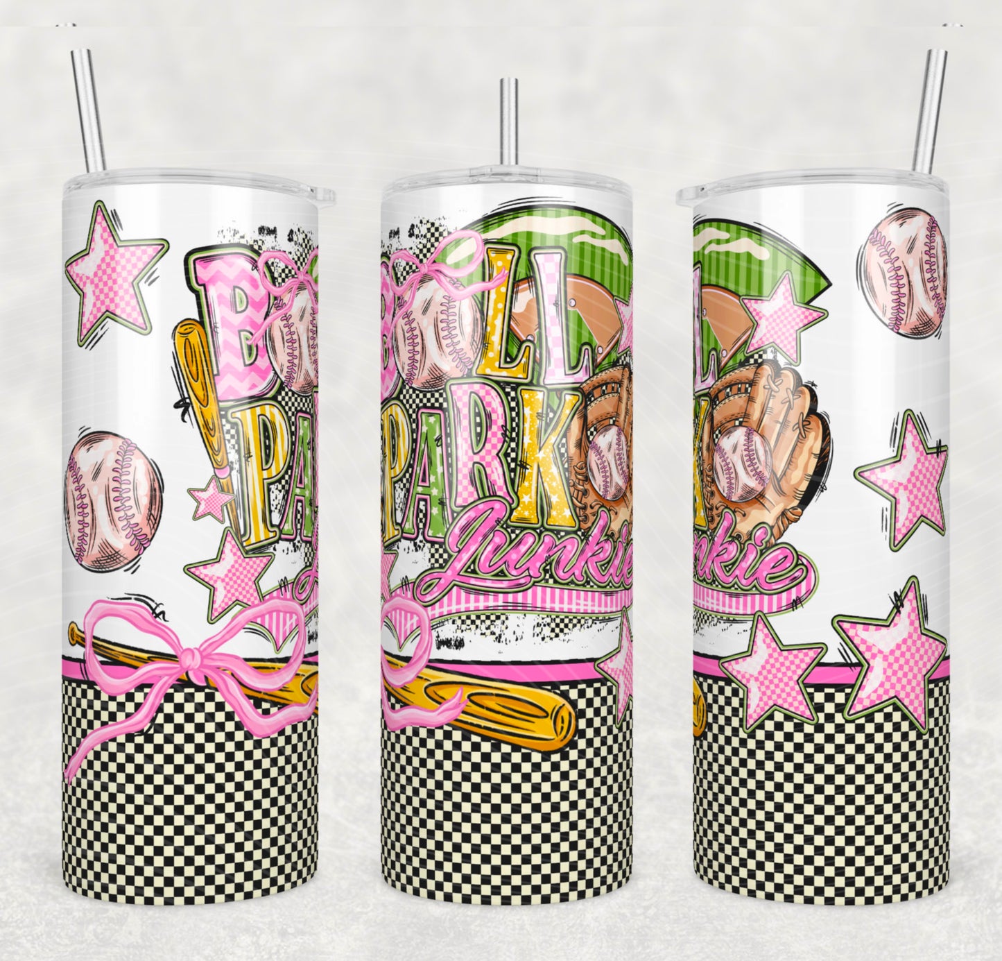 Ball Park Junkie_ Baseball 20oz Skinny Tumbler