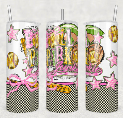 Ball Park Junkie_ Softball 20oz Skinny Tumbler