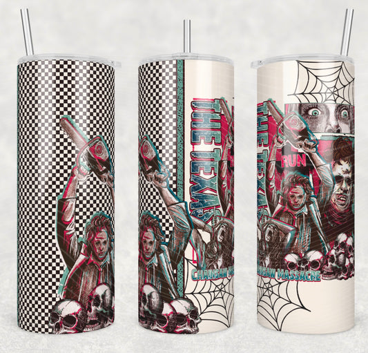 Chainsaw_Horror 20oz Skinny Tumbler