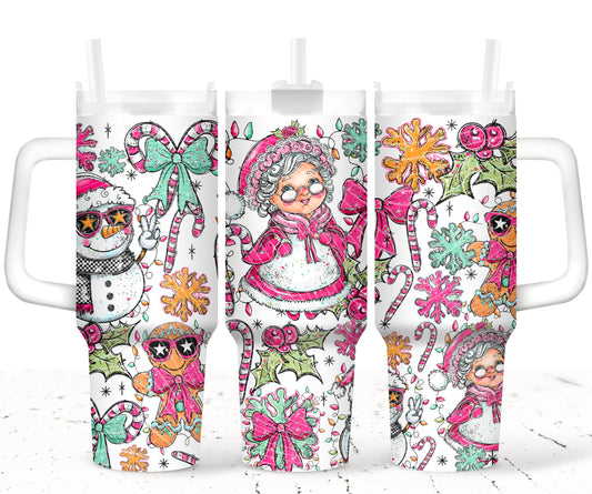 Doodle Mrs Claus 40oz Tumbler
