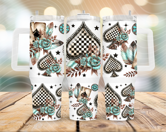 Checker_Spades 40oz Tumbler