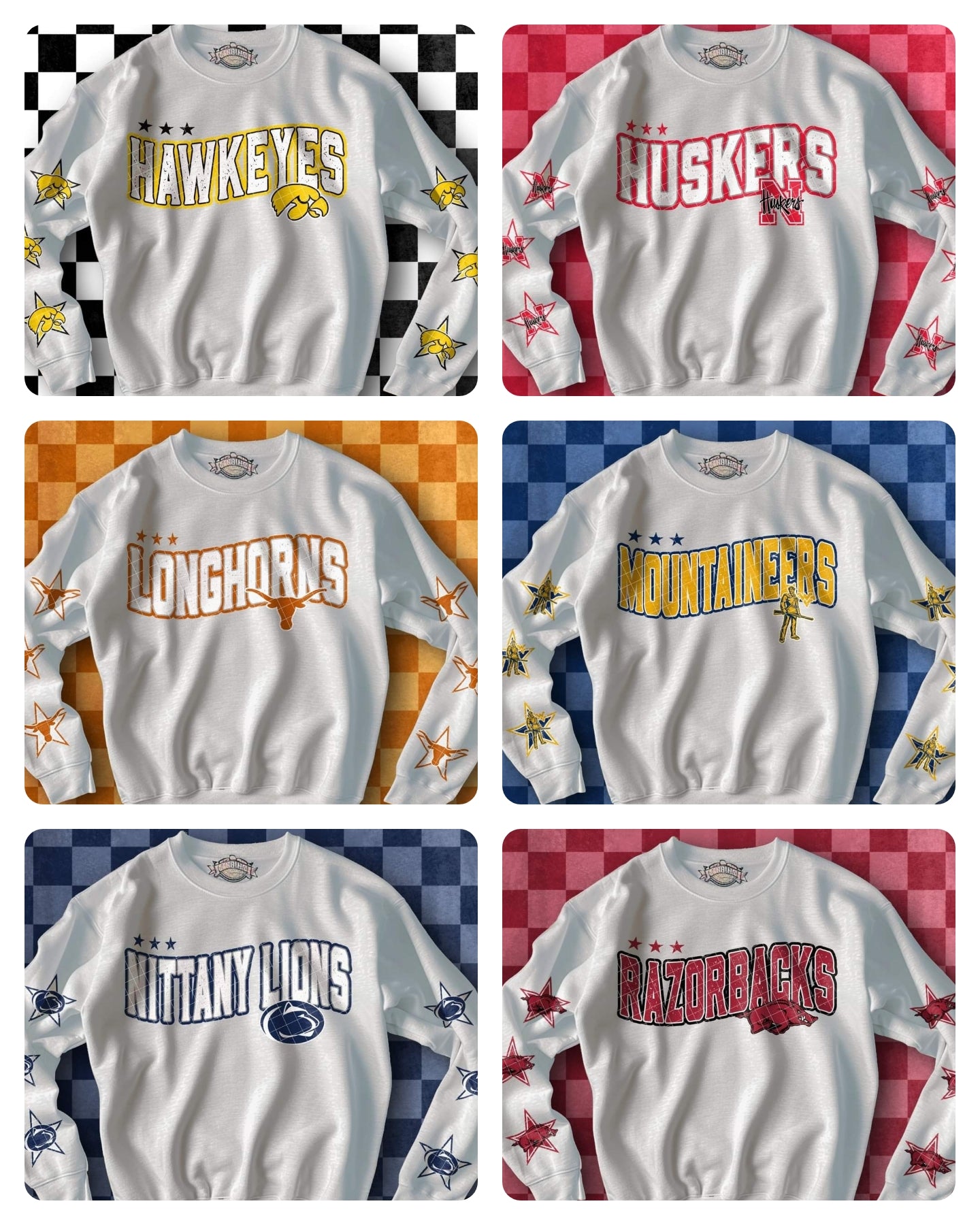 Football w/ Sleeves (College)---PICK A TEAM