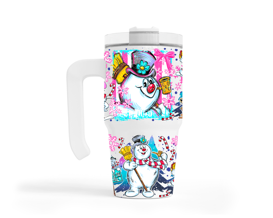 Christmas Snowman Selfie_ Grippy Tumbler