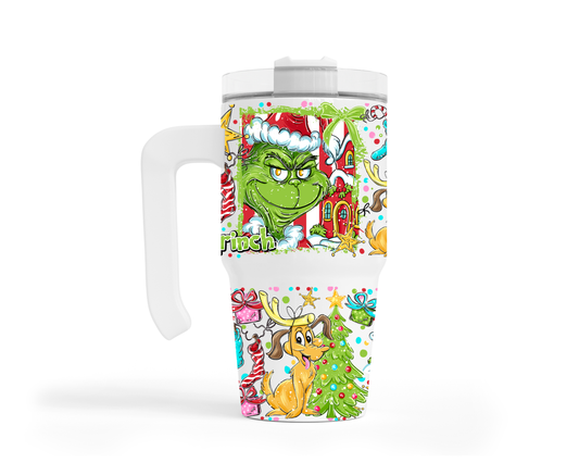 Christmas Grinch_ Selfie Grippy Tumbler