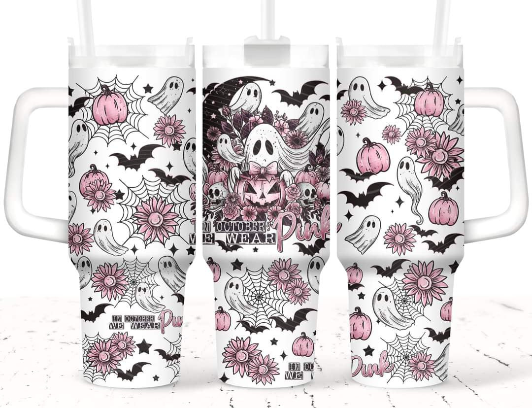 In October We Wear Pink/Ghost 40oz Tumbler