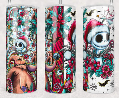 Skeleton Christmas 20oz Skinny Tumbler
