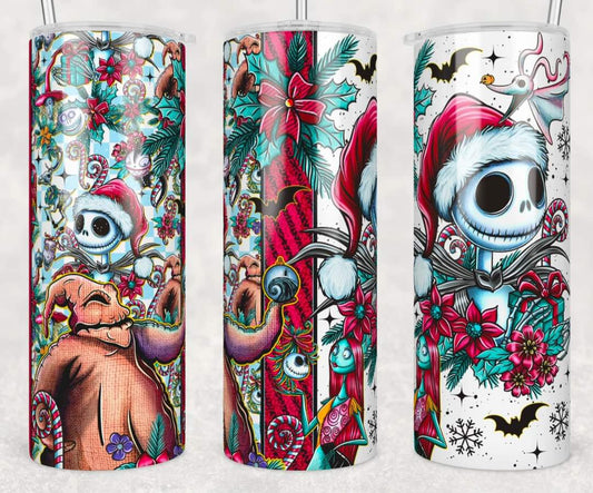 Skeleton Christmas 20oz Skinny Tumbler
