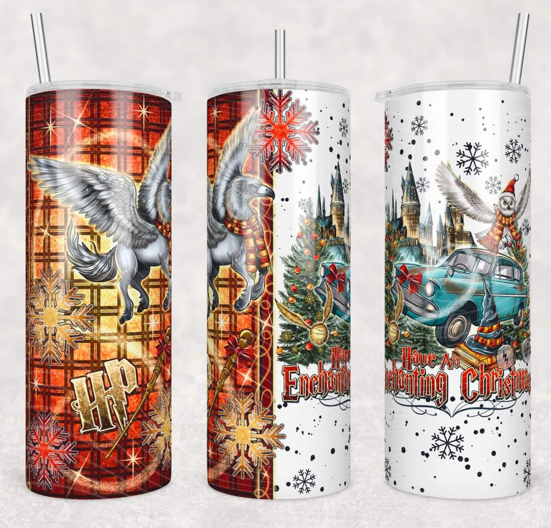 HP Christmas 20oz Skinny Tumbler