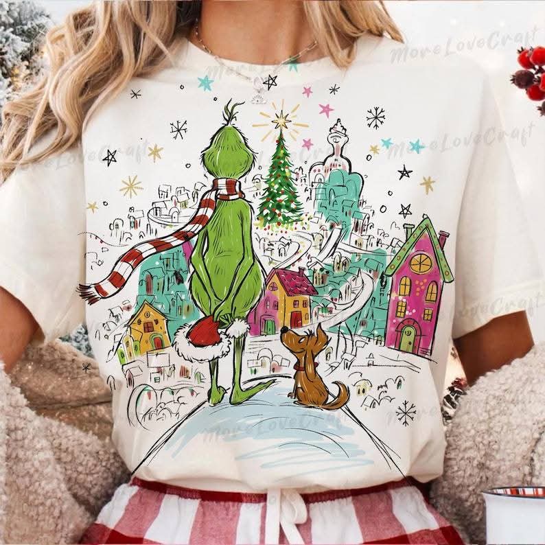 Retro Christmas Grinch_ Tee