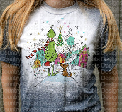 Retro Christmas Grinch_ Tee