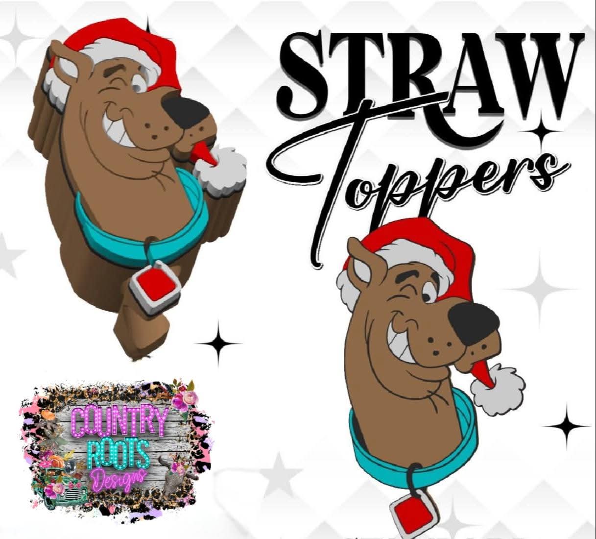 RTS Christmas Scoob 3D Straw Topper