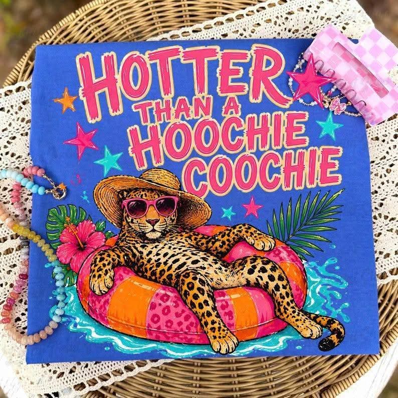 Hotter Than A Hoochie Coochie/Leopard- Comfort Colors Tee
